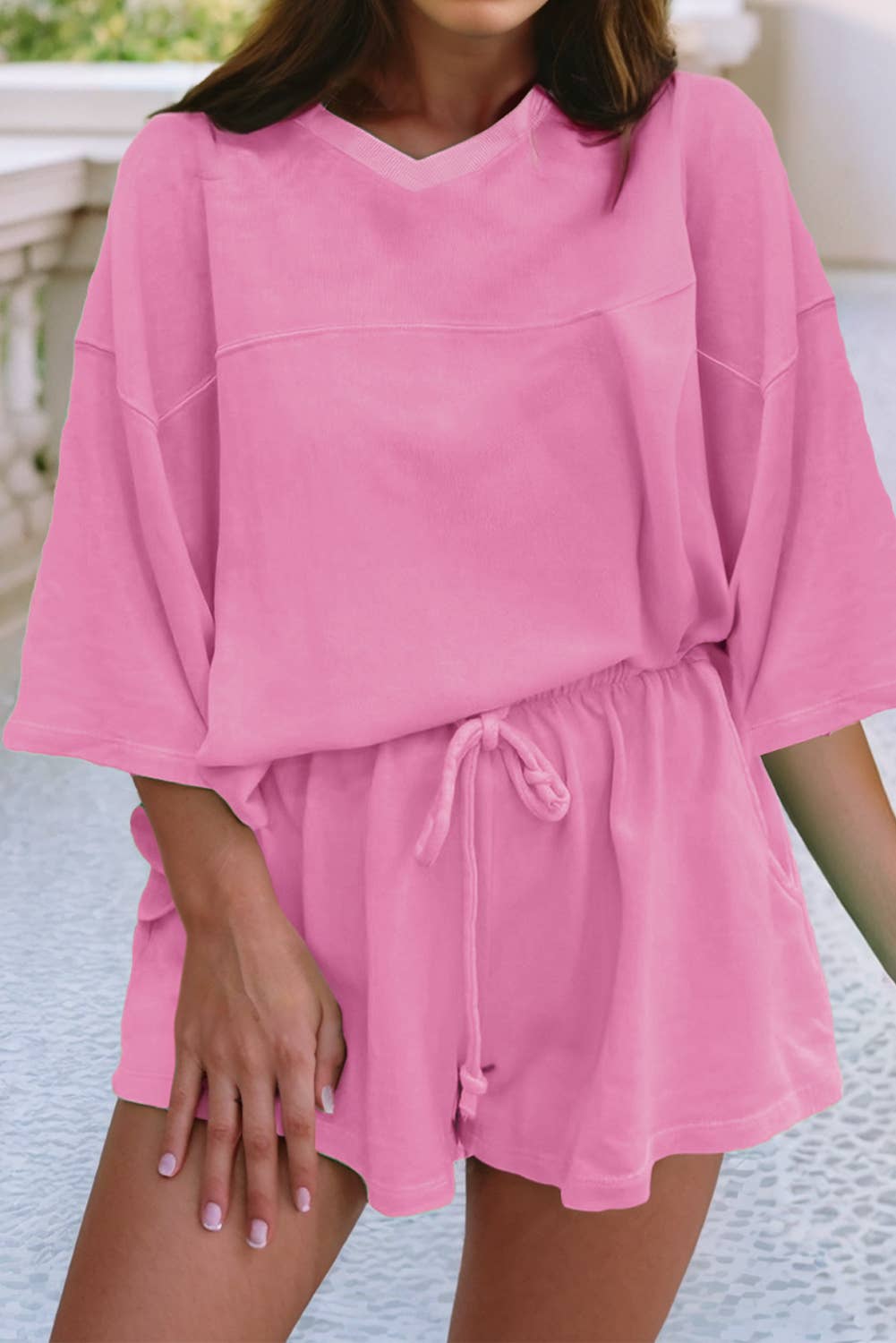 Oversized V Neck Set