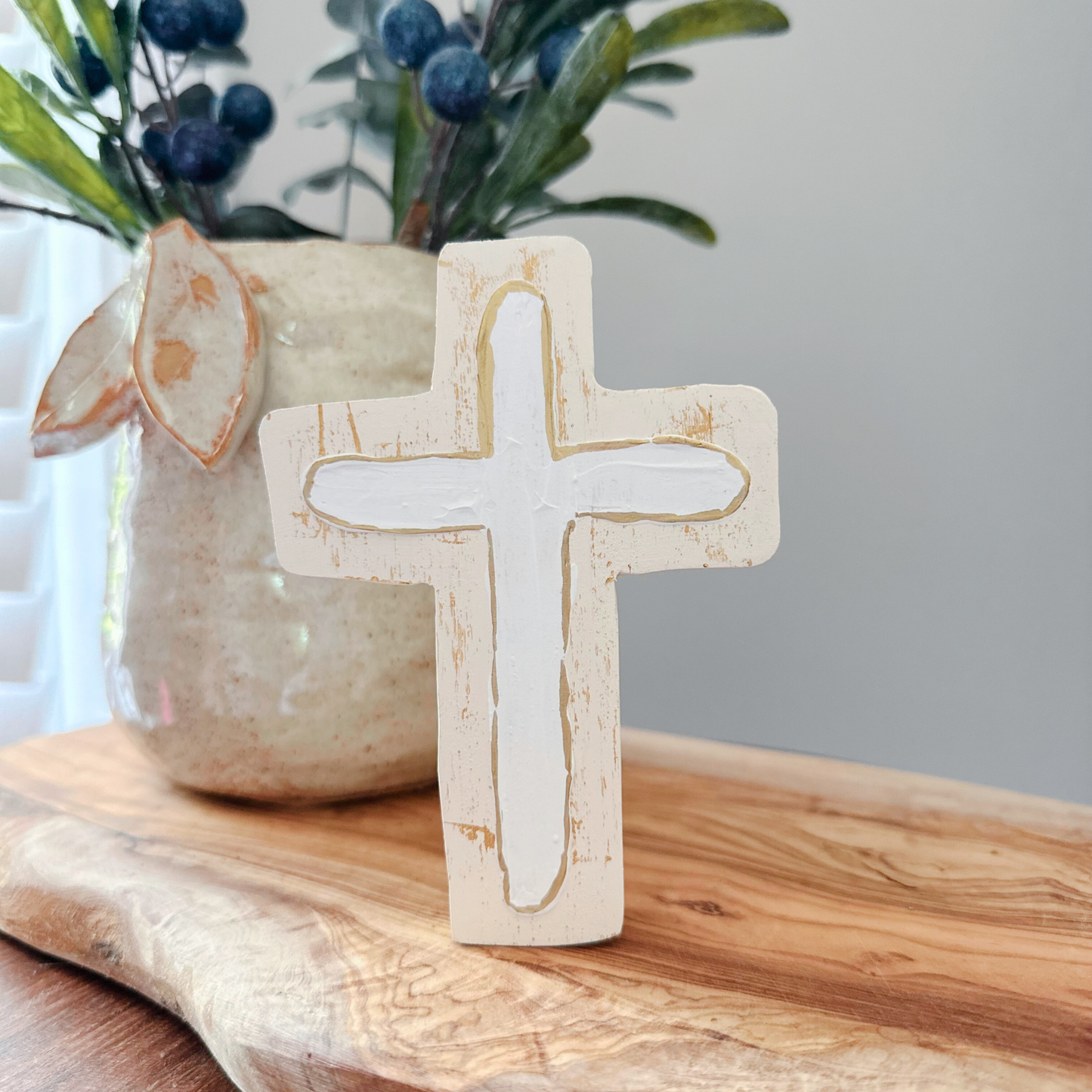 Chunky Wood Cross | Rustic Home Decor | Farmhouse | Cross