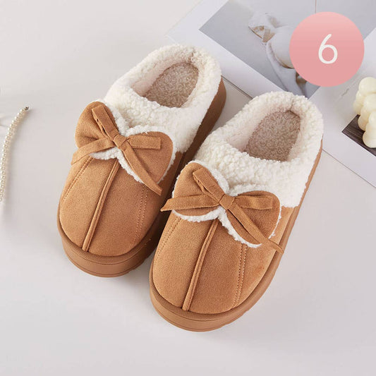Bow Plush Slippers