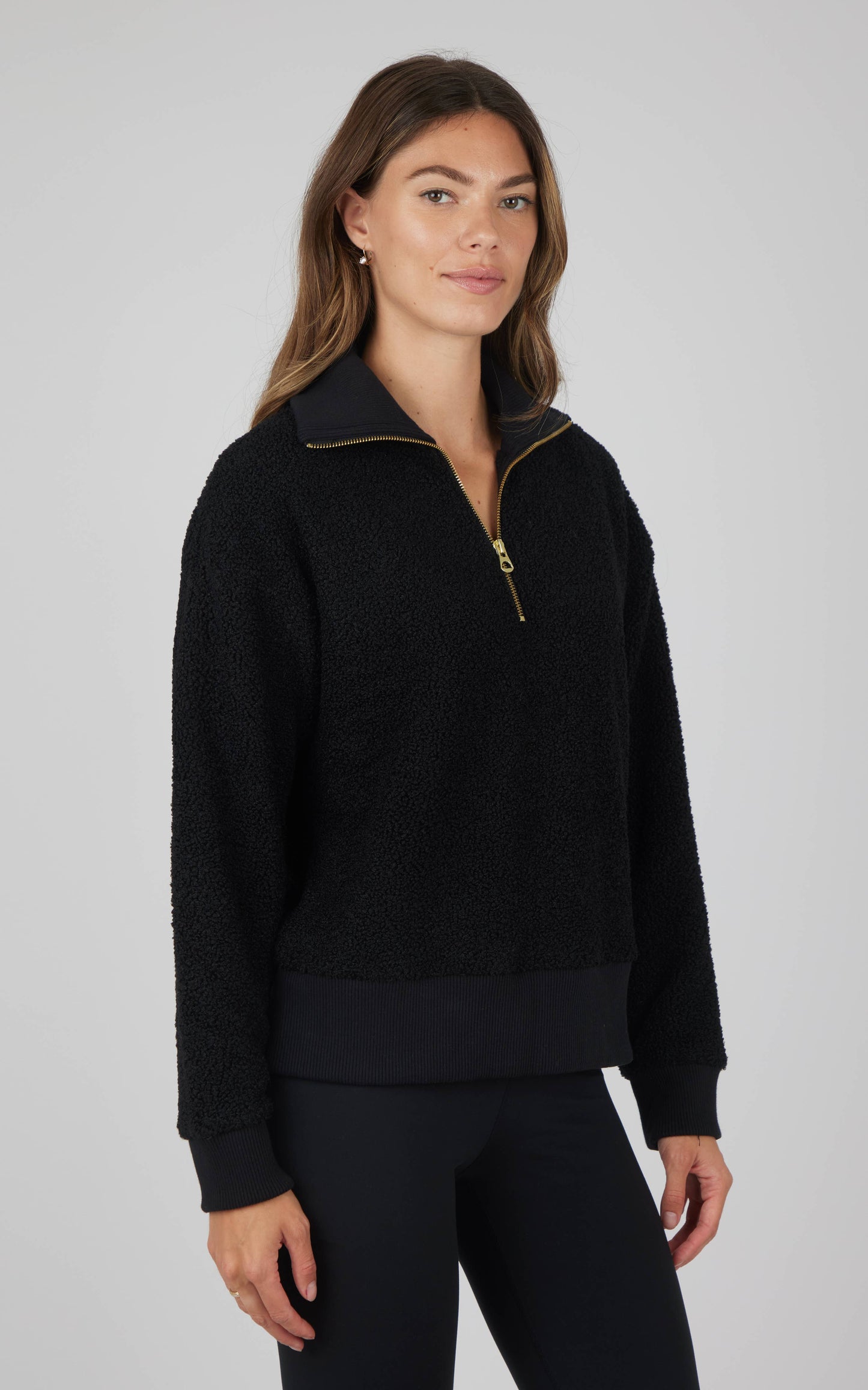 Cozy Sherpa Half Zip Pullover- Women