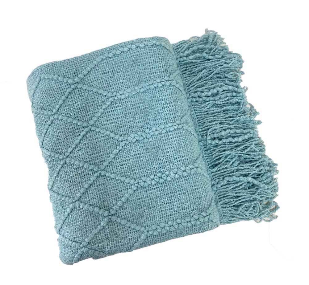 Rhombus Diamond KnitThrow Blanket