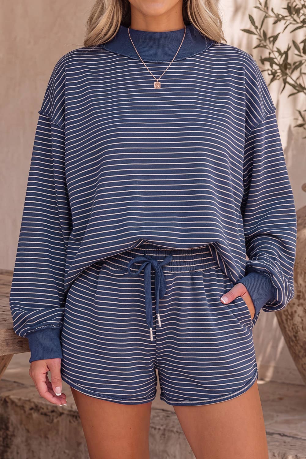 Mock Neck Pullover  Set