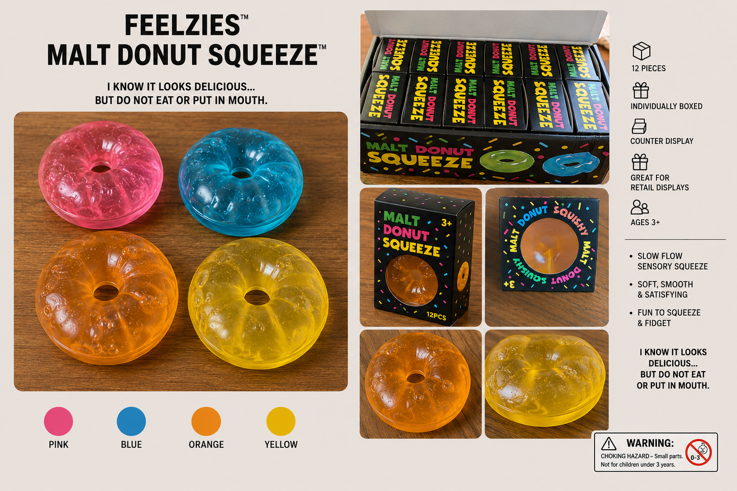 FEELZiES™ Malt Donut Squishy™