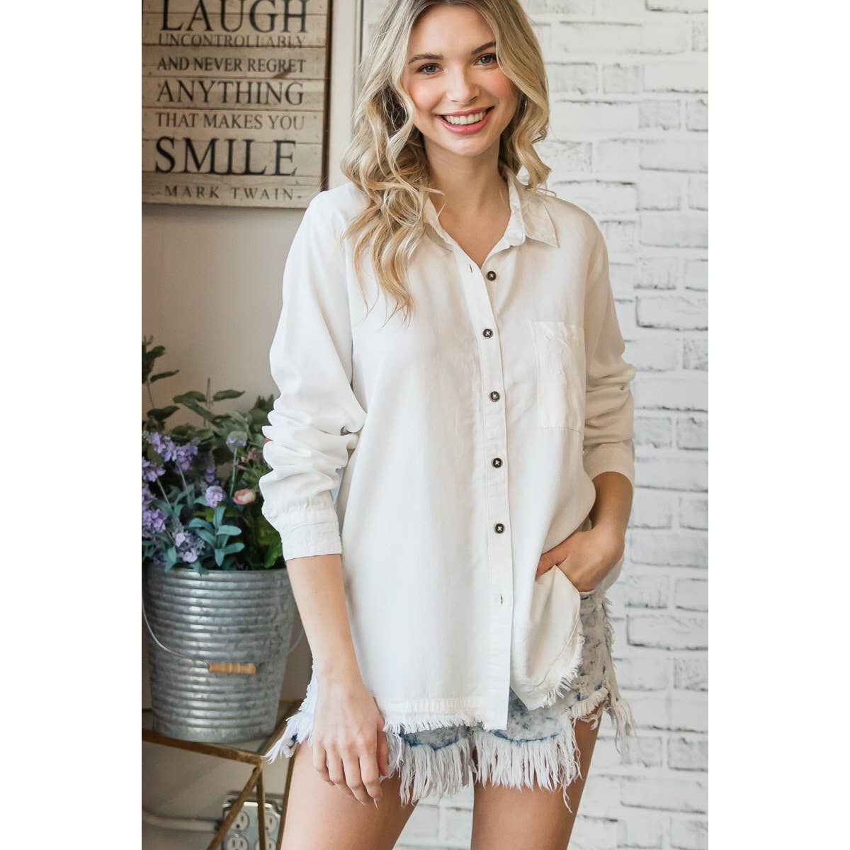 Lightwash Button Down Shirt