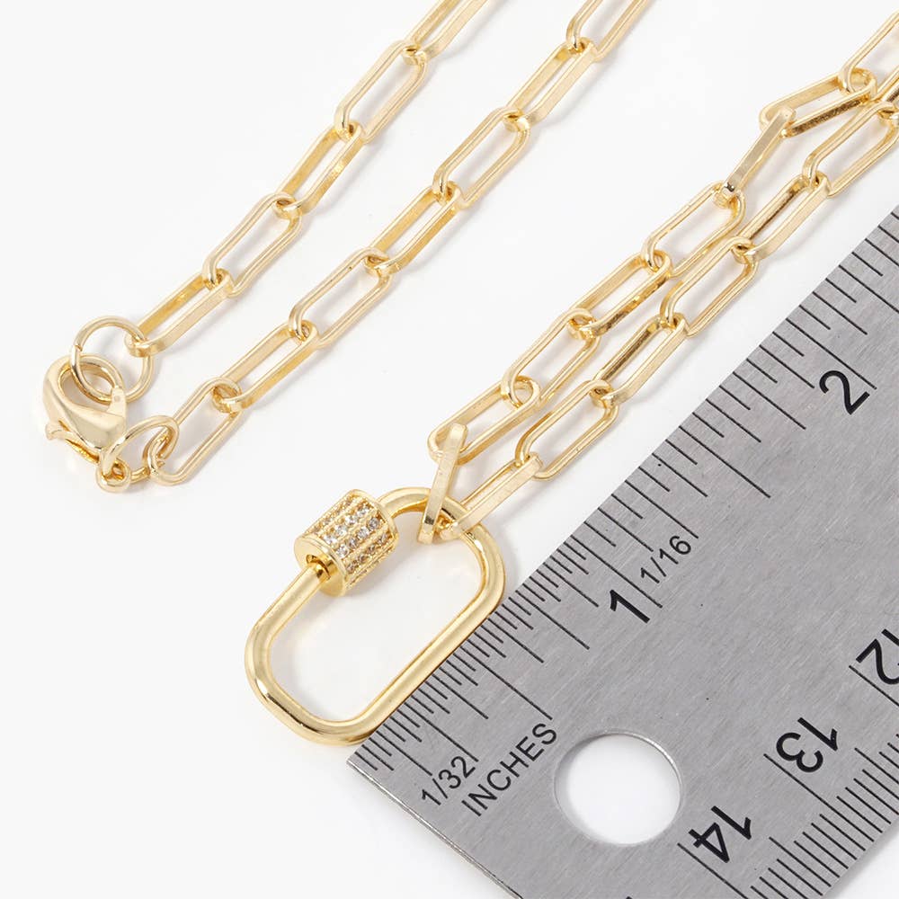 Pendant Paperclip Chain Necklace