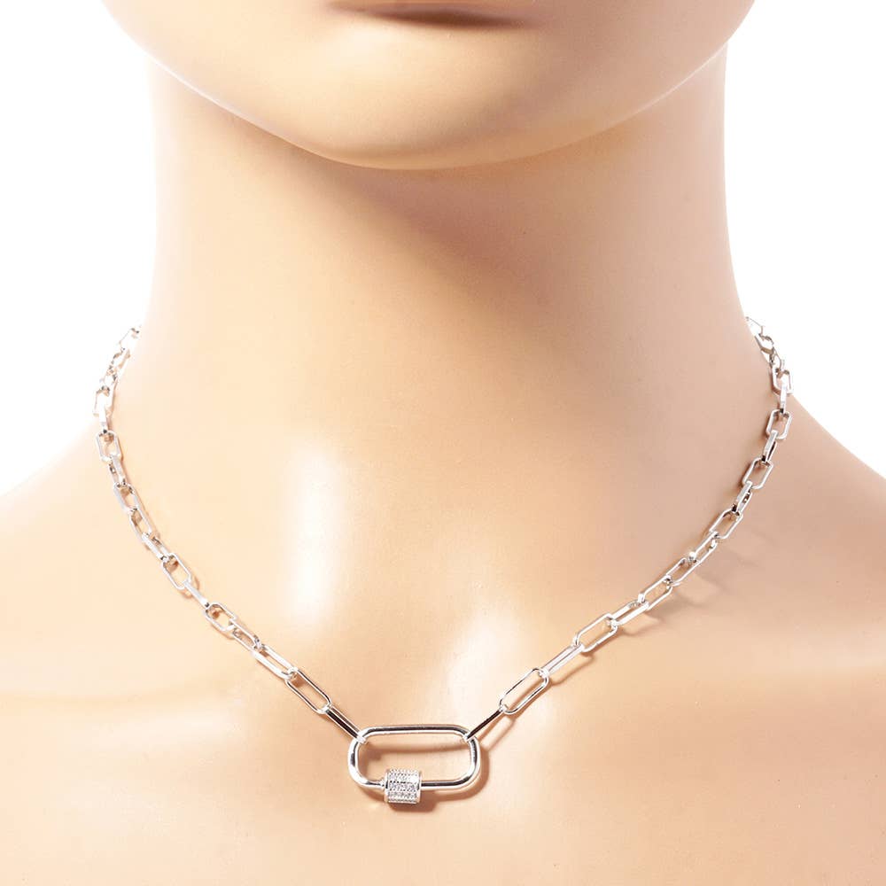 Pendant Paperclip Chain Necklace