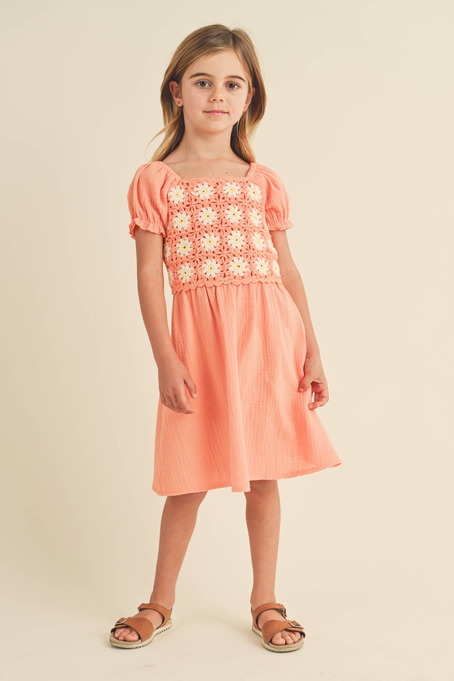GIRLS CROCHET MINI DRESS