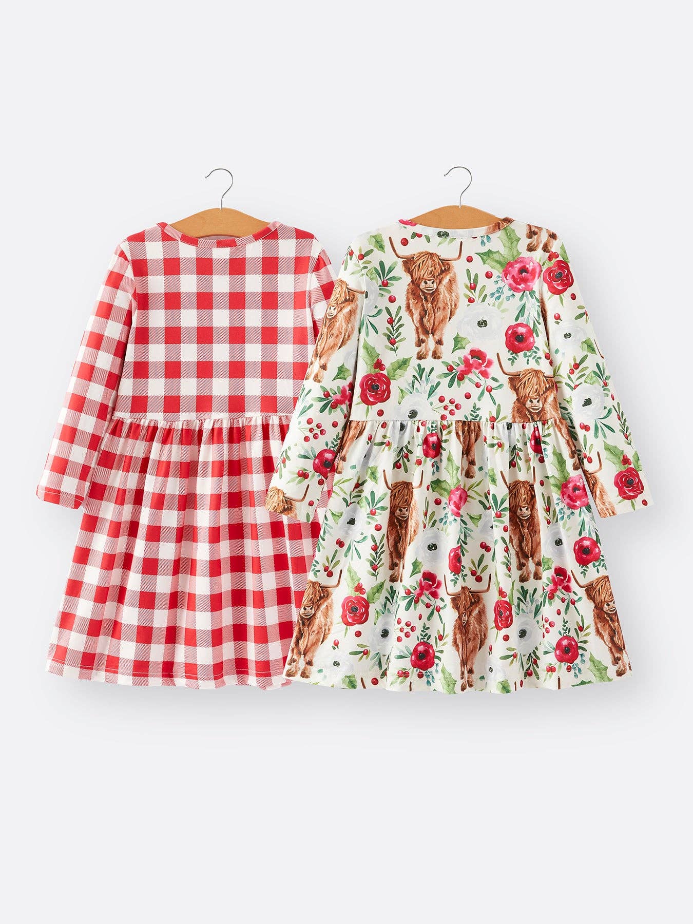 Plaid & Poinsettia Dresses- Girls