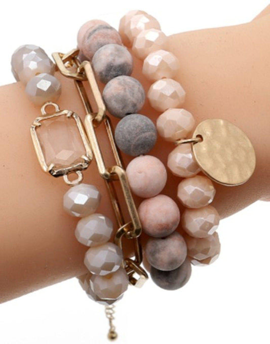 Crystal Beaded Bracelet Set
