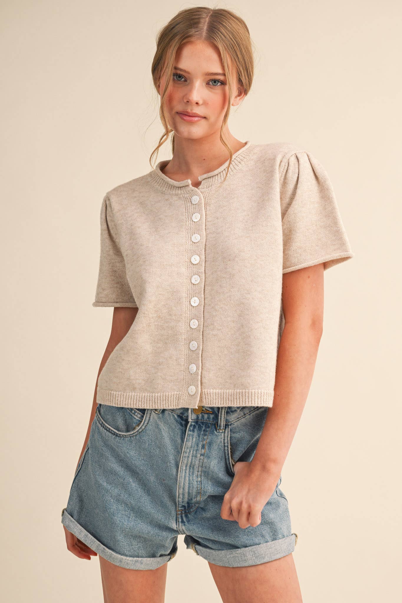SHORT SLEEVE CARDIGAN