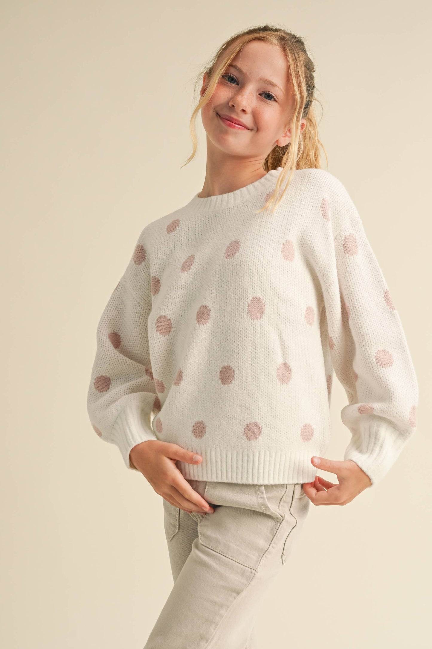 Dotty Delight Sweater- Girls