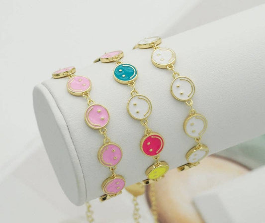 Gold Smiley Face Bracelet