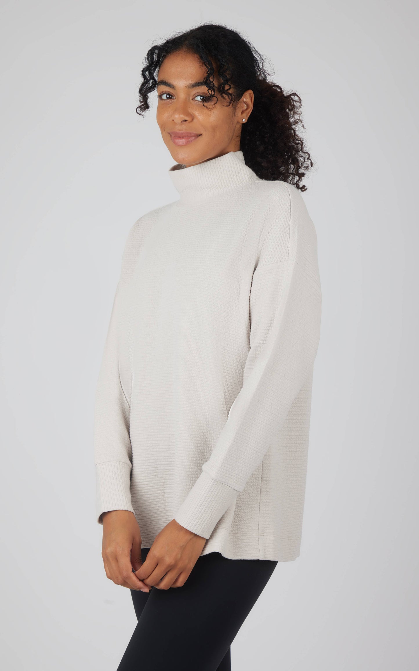 Women's Cozy Quilted Brushed Inside Pullover Tunic