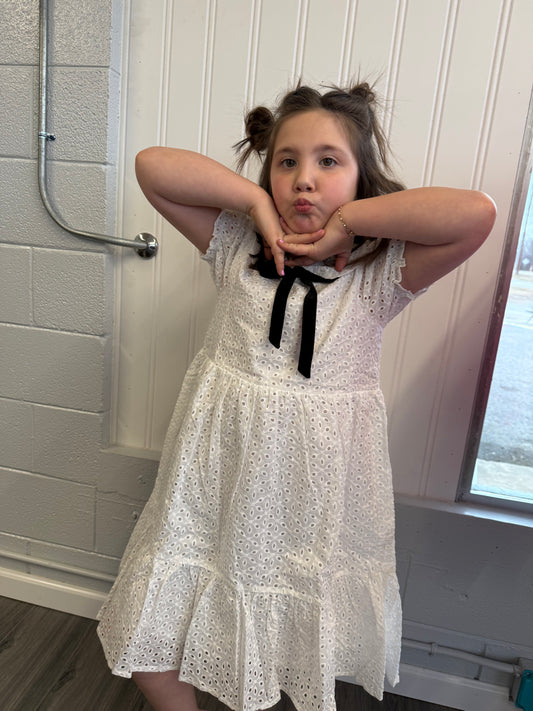 GIRLS DRESS W/ PUFF SLEEVES