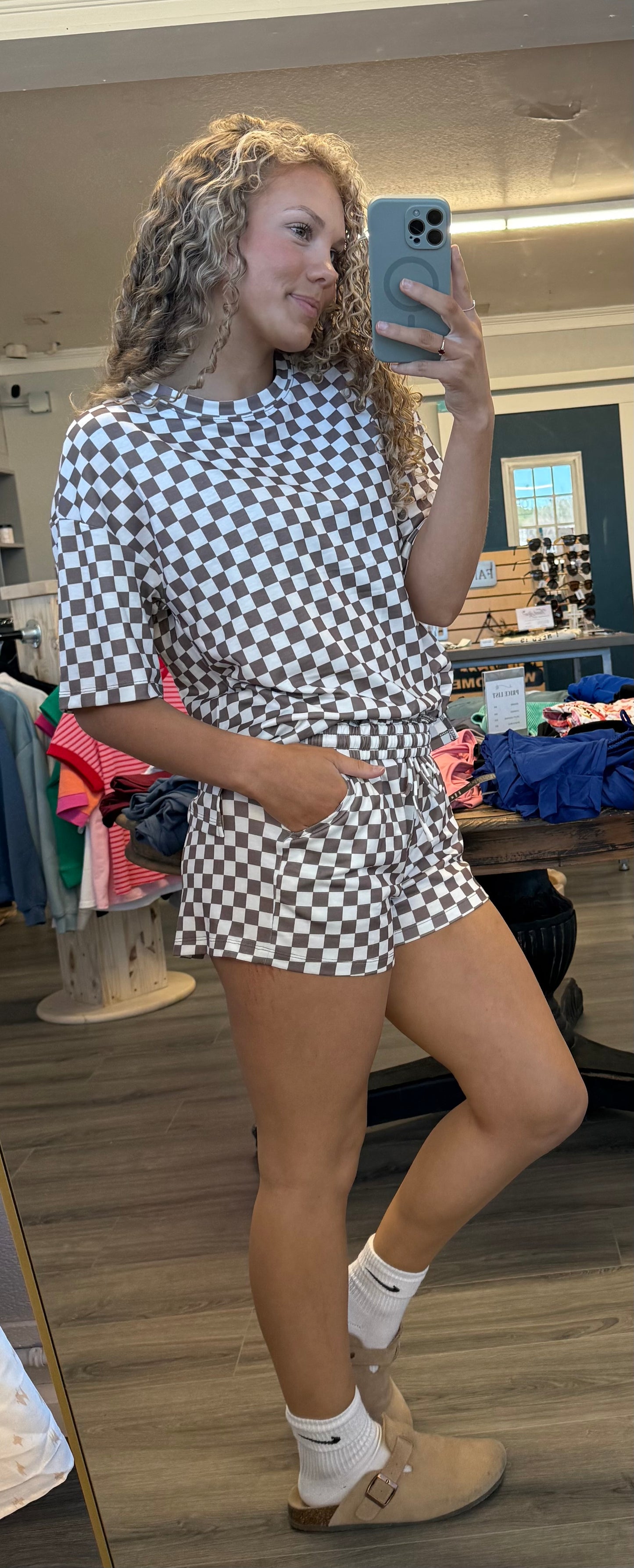 Checker Top and Shorts Set