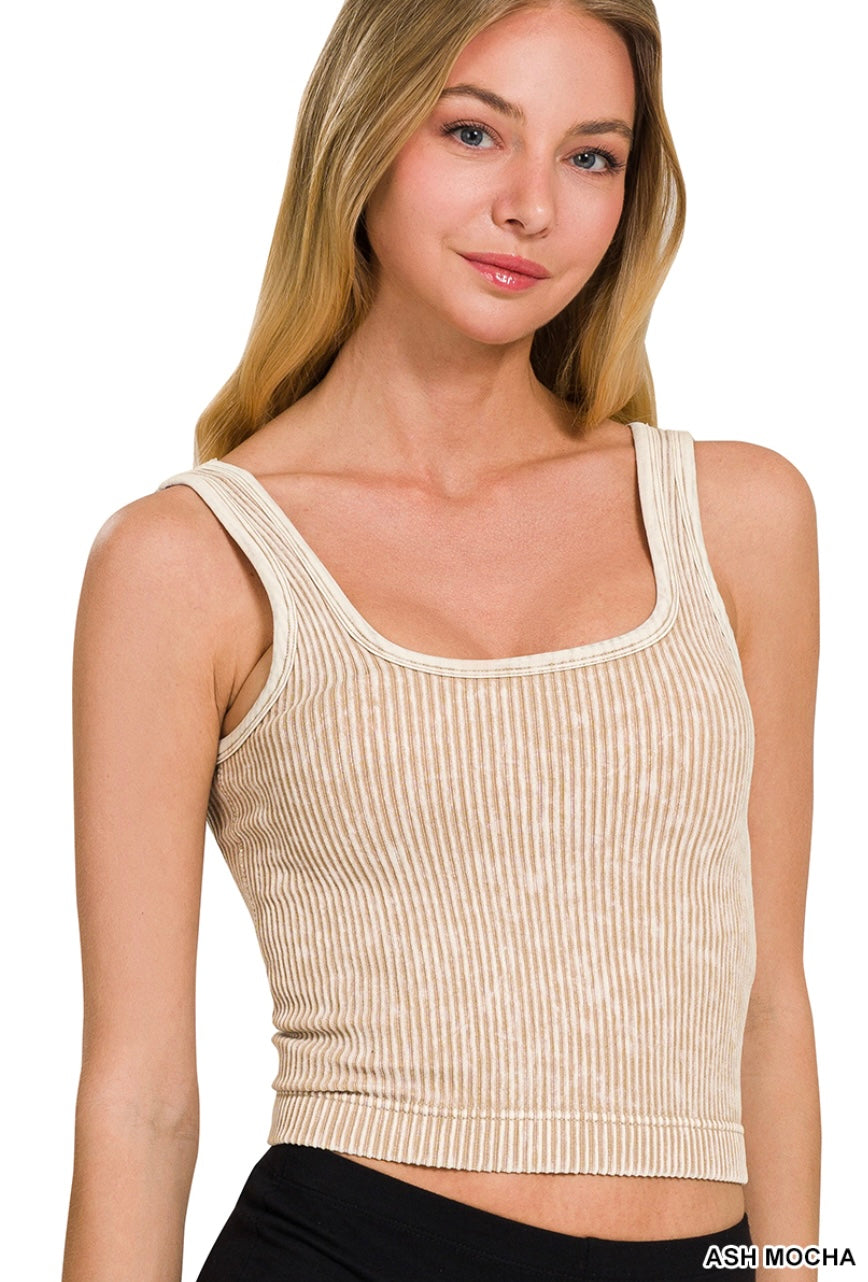 Square Neck Ribbed Tank