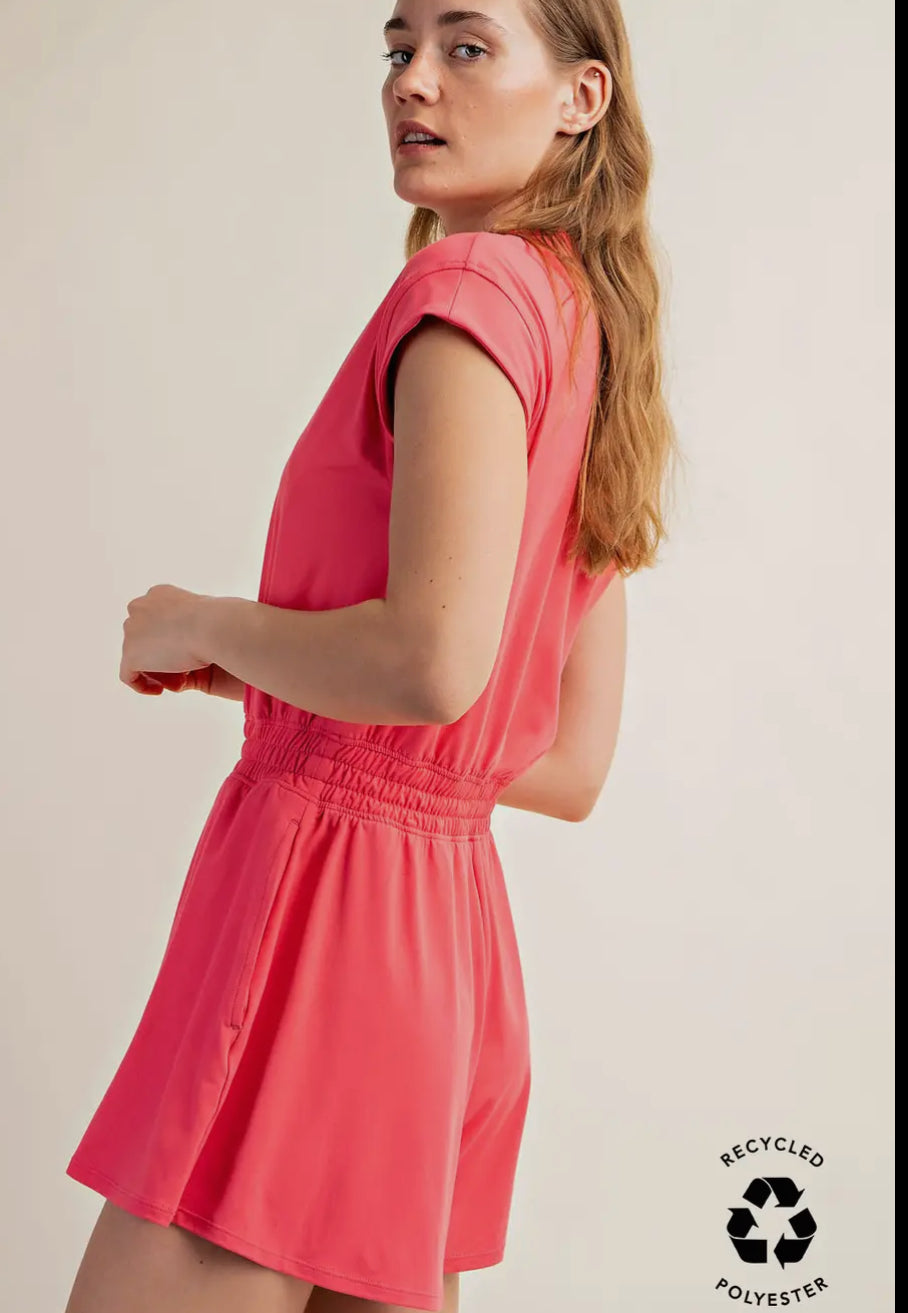 Butter Quarter Zip Romper