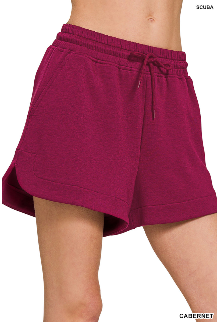SCUBA ELASTIC WAISTBAND SHORTS WITH POCKET