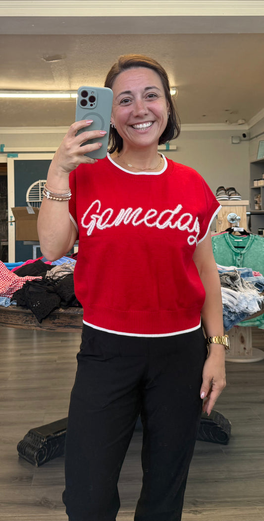 Red Game Day Sweater