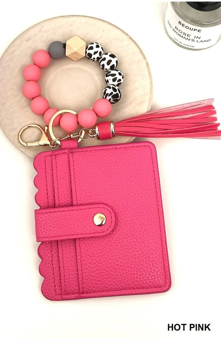 BEADED BRACELET KEYCHAIN CARD
HOLDER WALLET