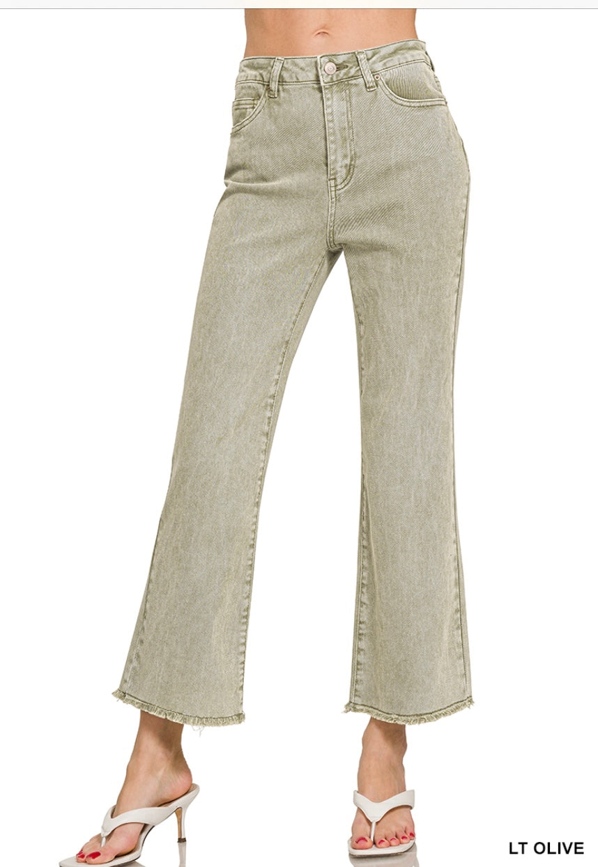 Acid Washed Frayed Jeans (27”)