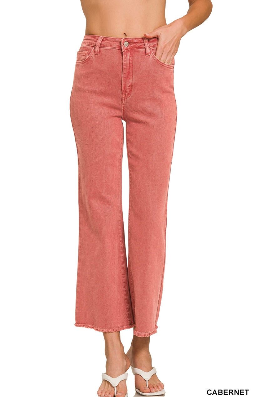 Acid Washed Frayed Jeans (27”)