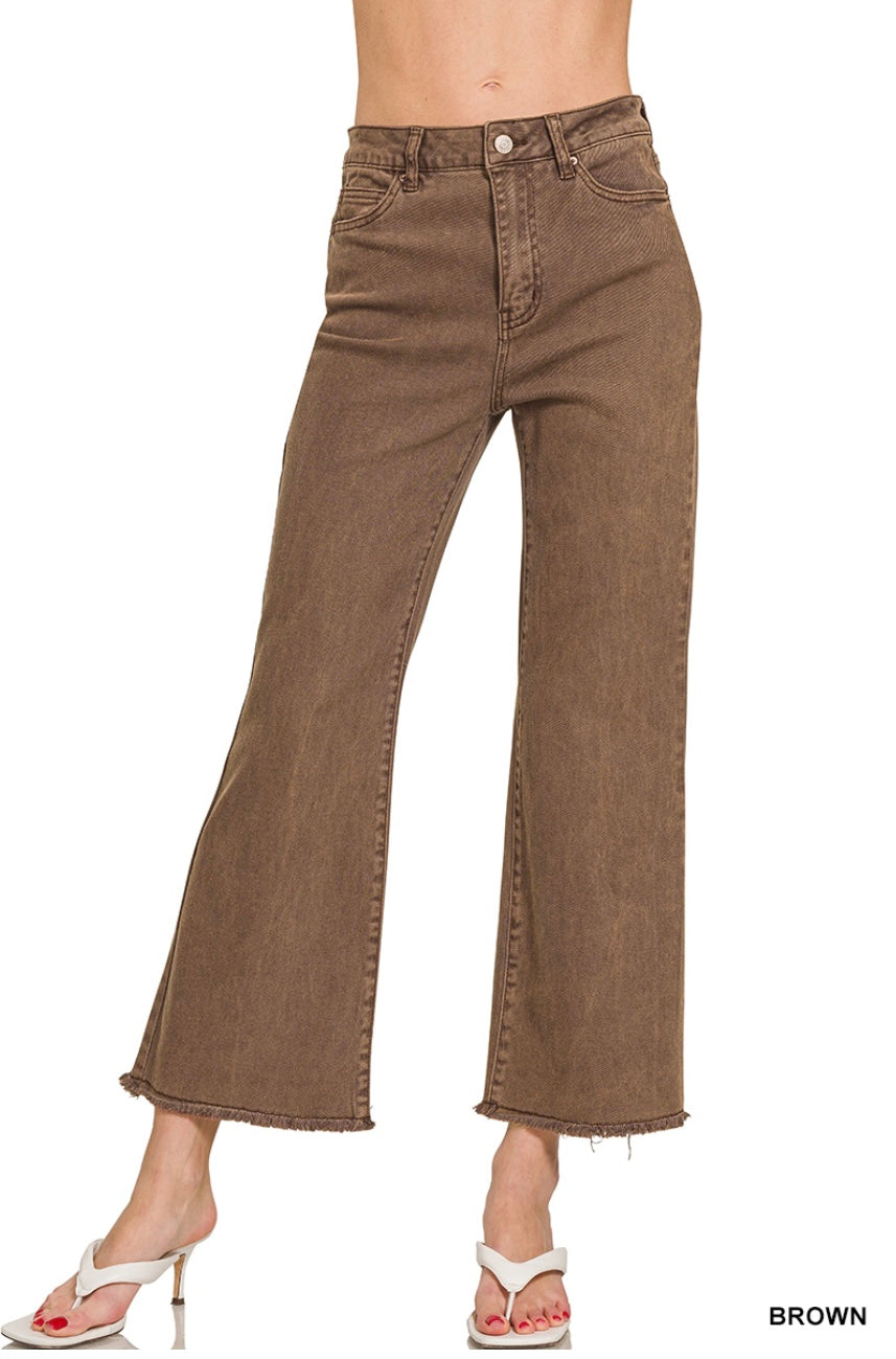 Acid Washed Frayed Jeans (27”)