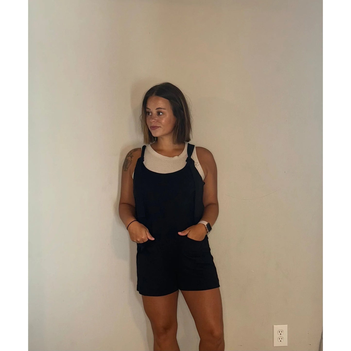 Black Knit Romper