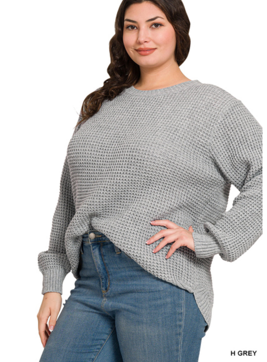 Waffle & Warmth Sweater- Plus