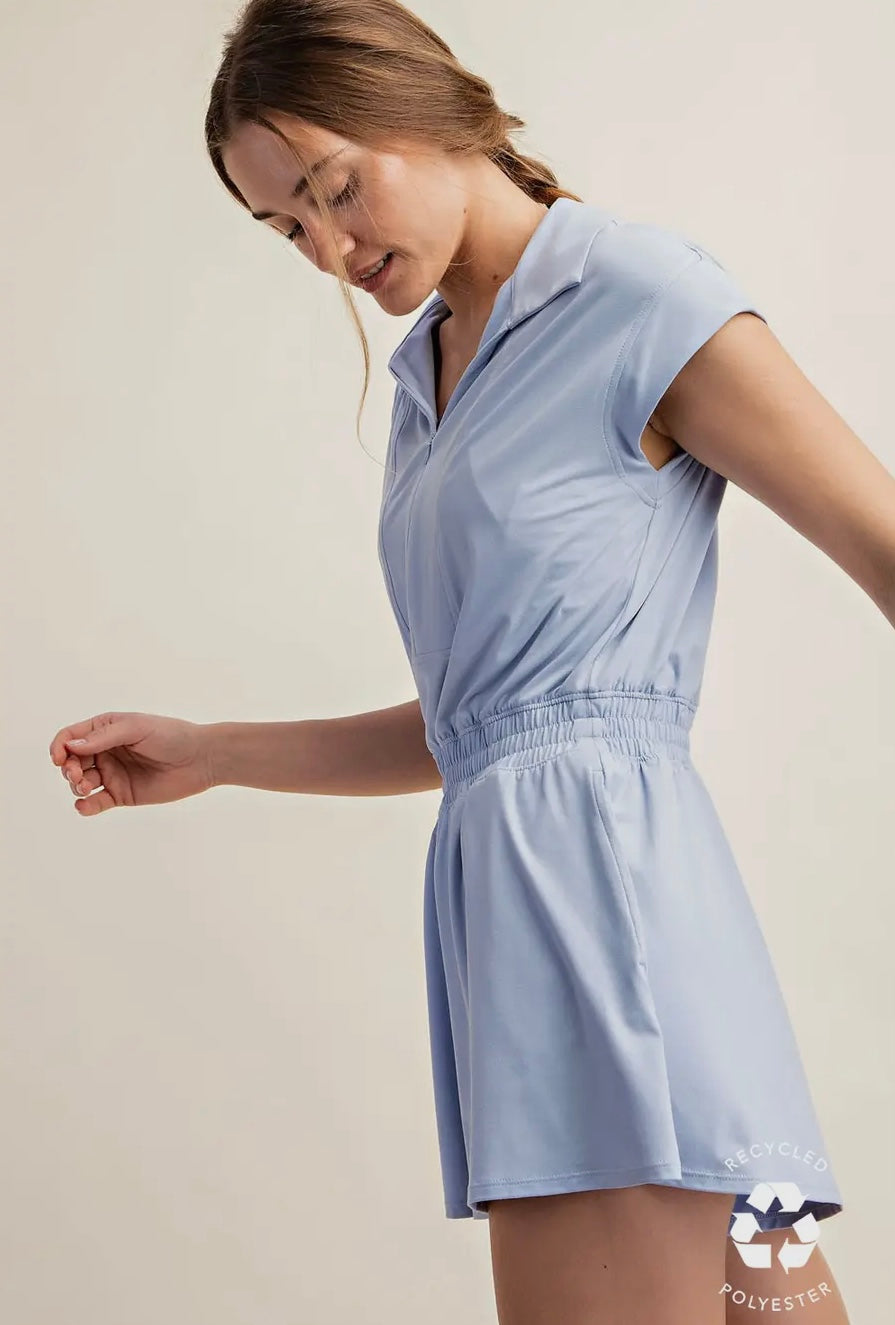 Butter Quarter Zip Romper
