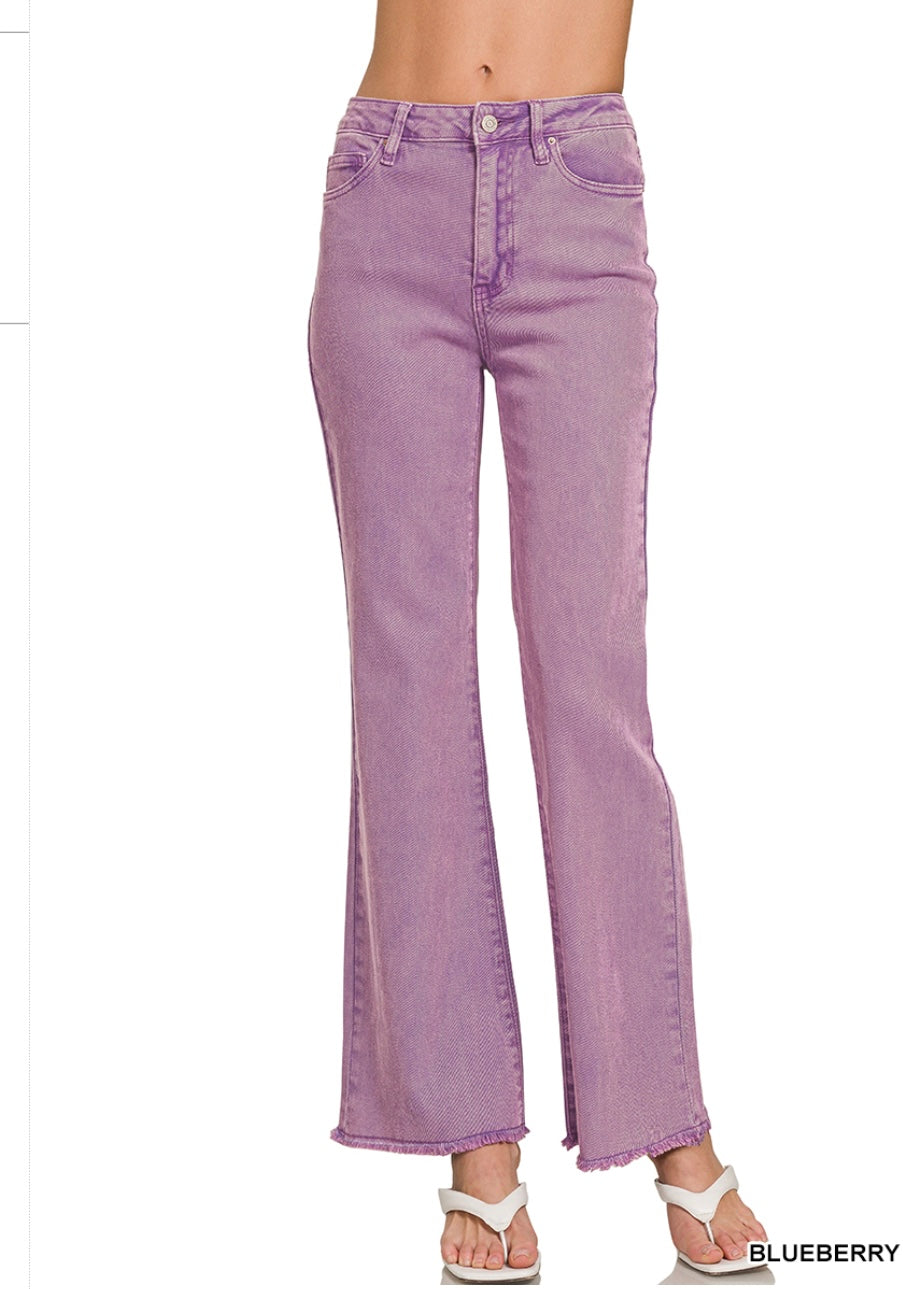 Acid Washed Frayed Jeans (31”)