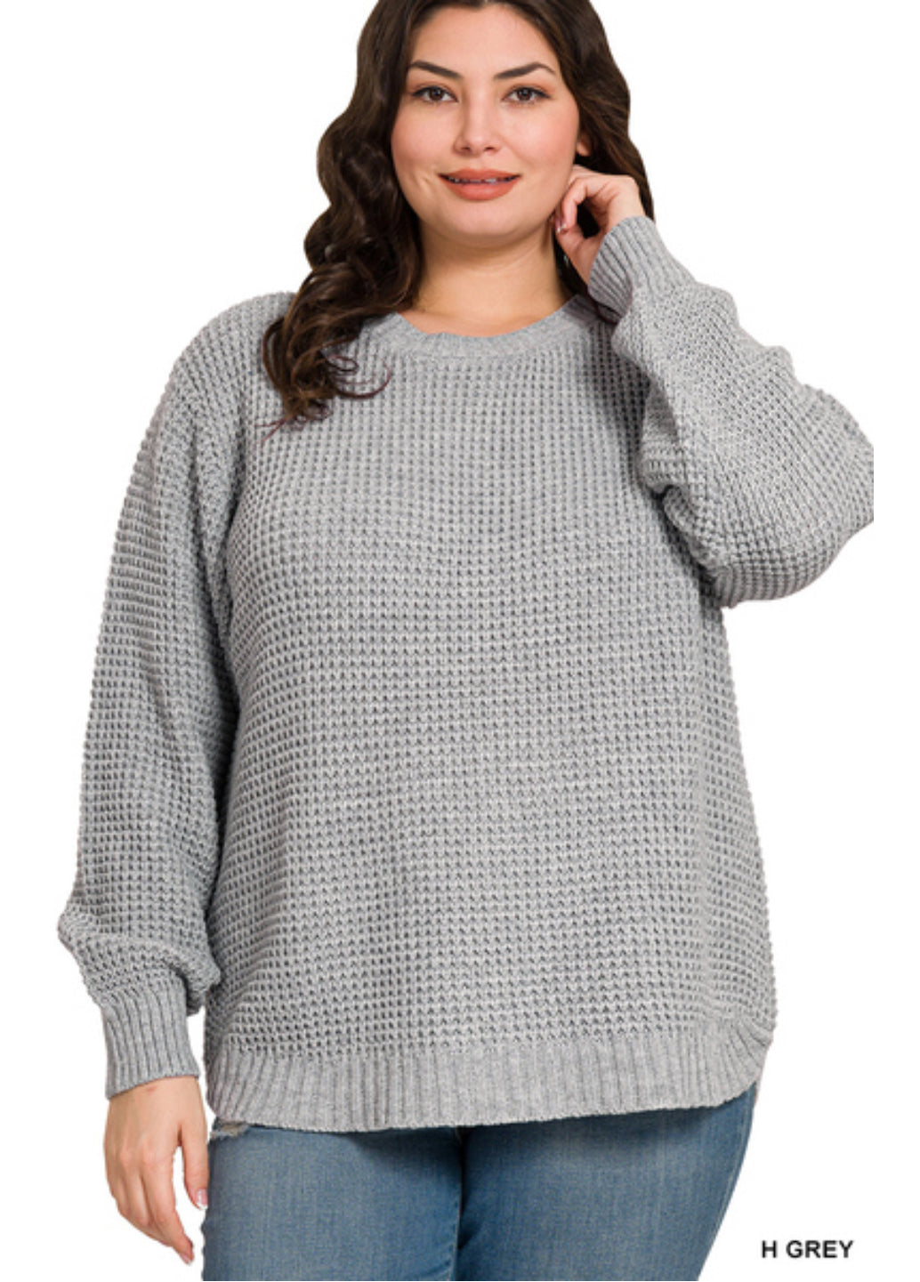 Waffle & Warmth Sweater- Plus