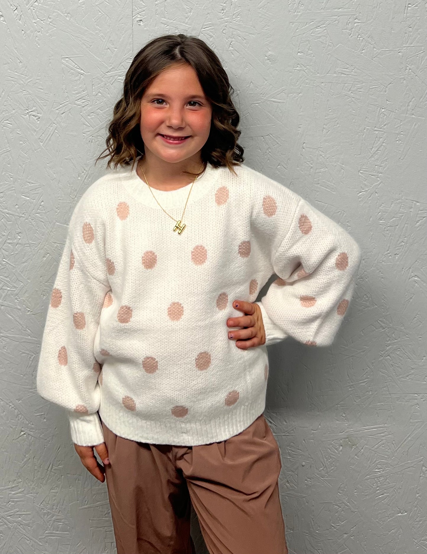 Dotty Delight Sweater- Girls