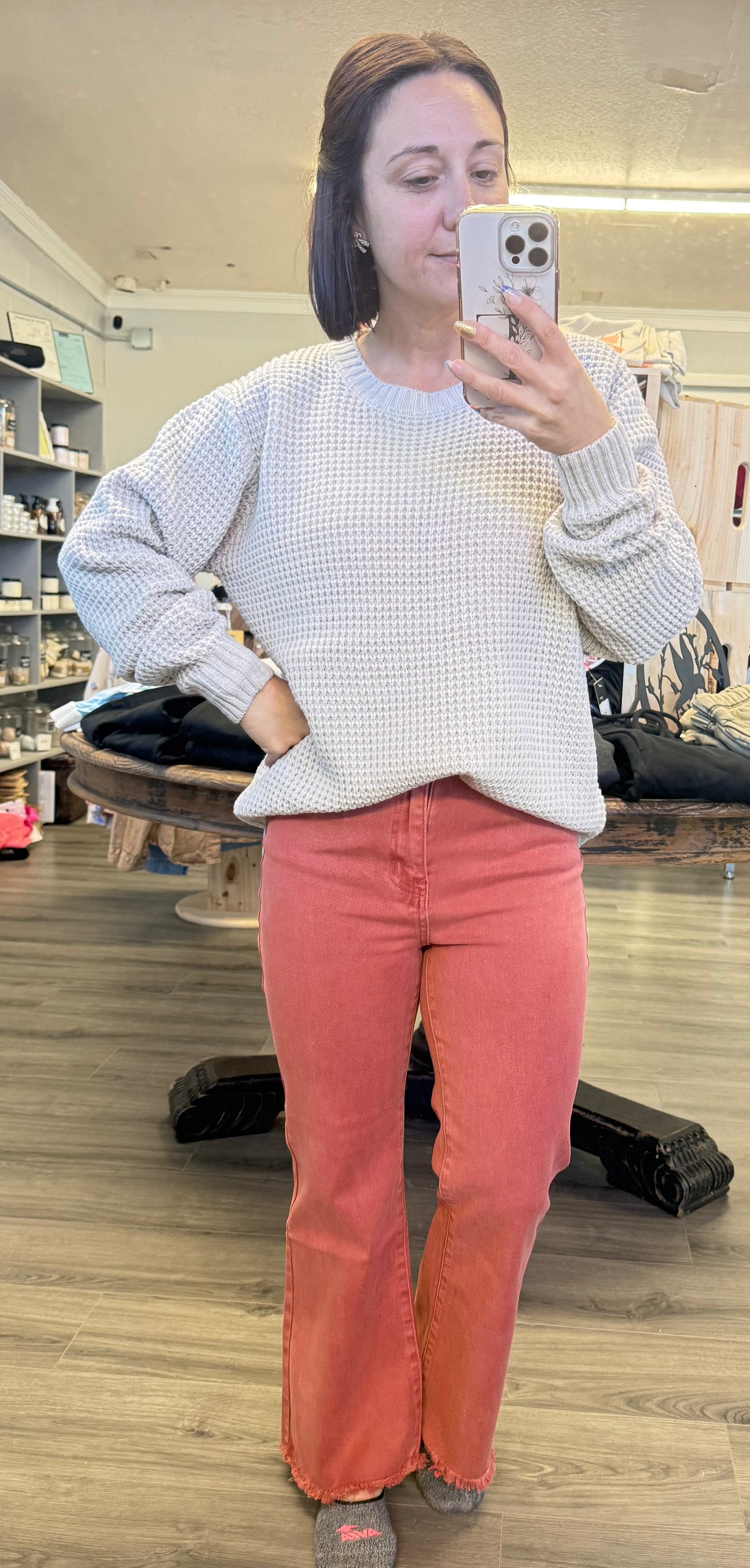 Acid Washed Frayed Jeans (27”)