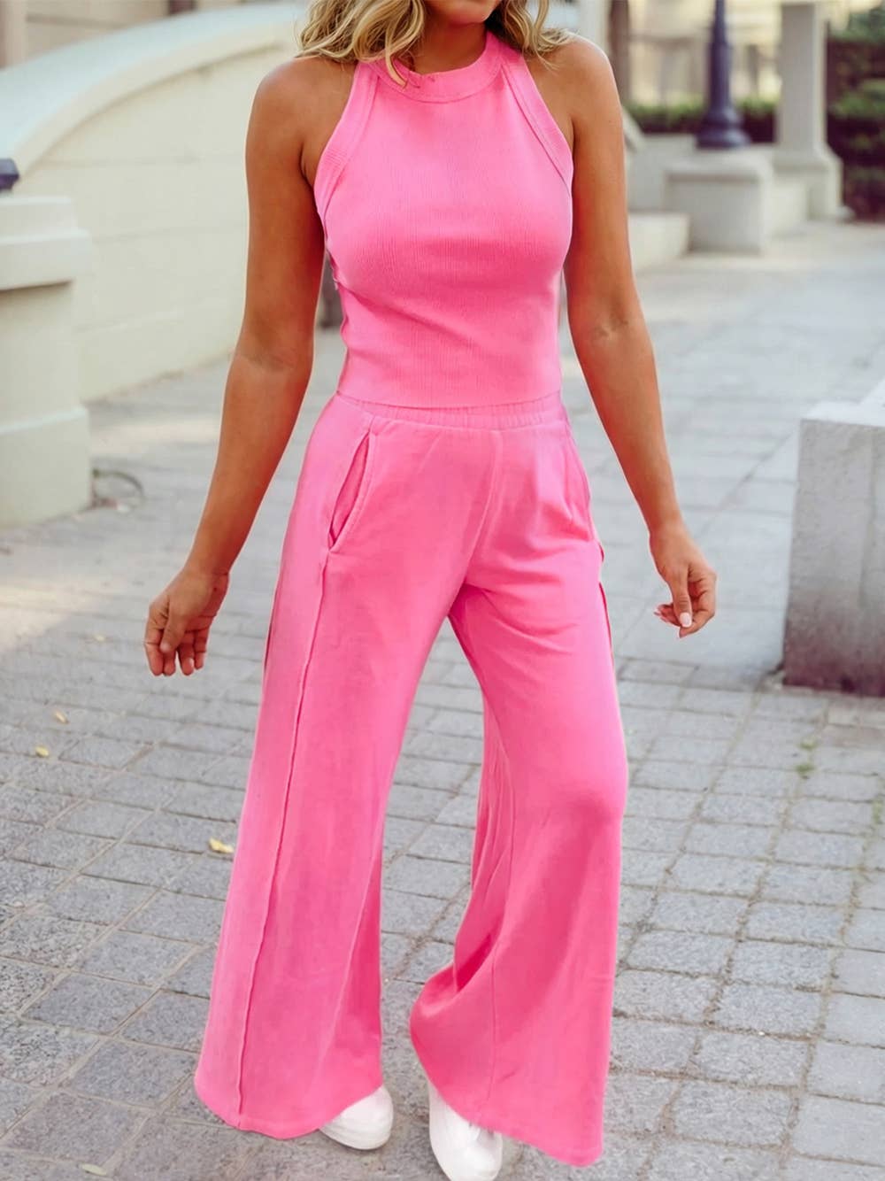 Ribbed Tank & Wide-leg Set