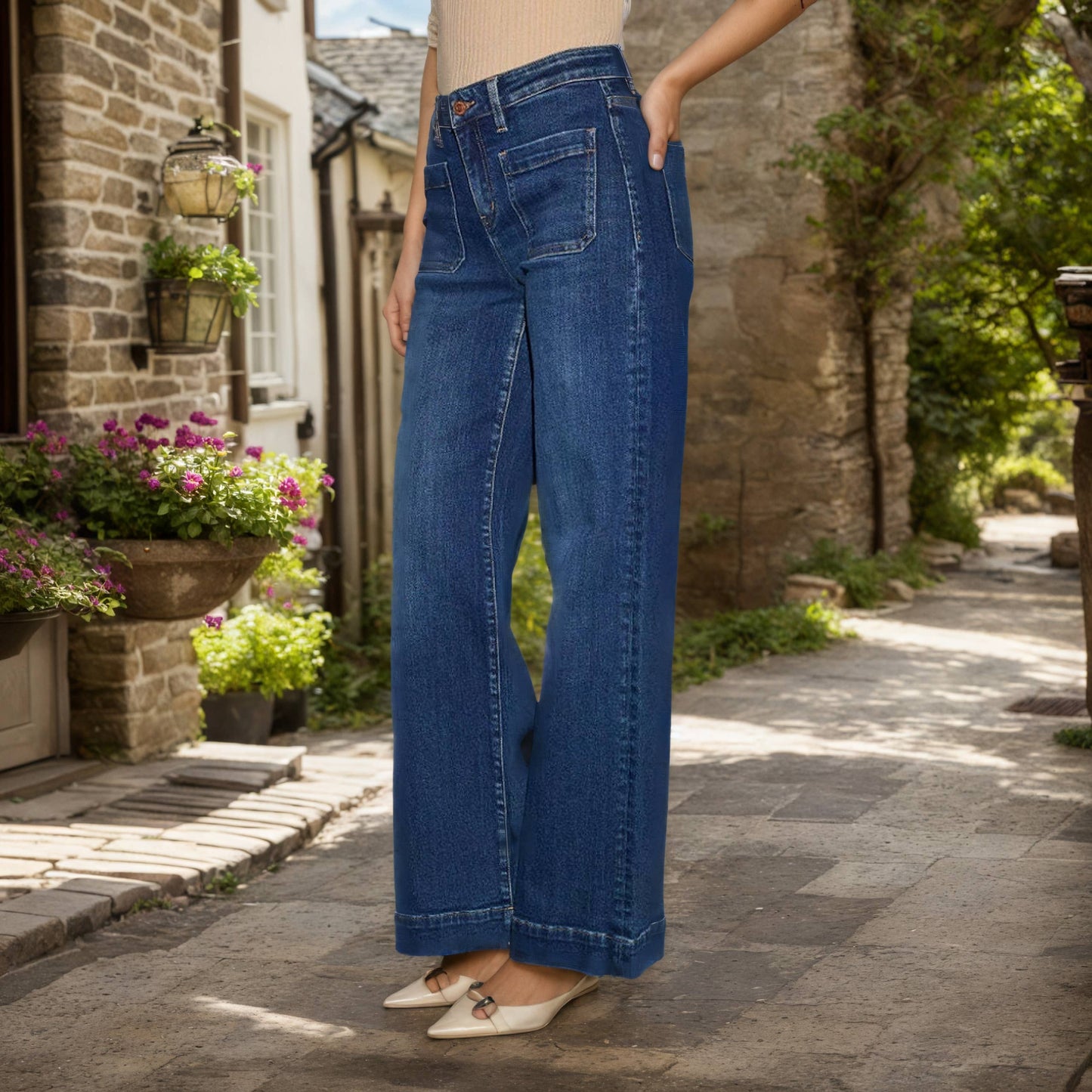 Vintage High Waist Wide Leg
