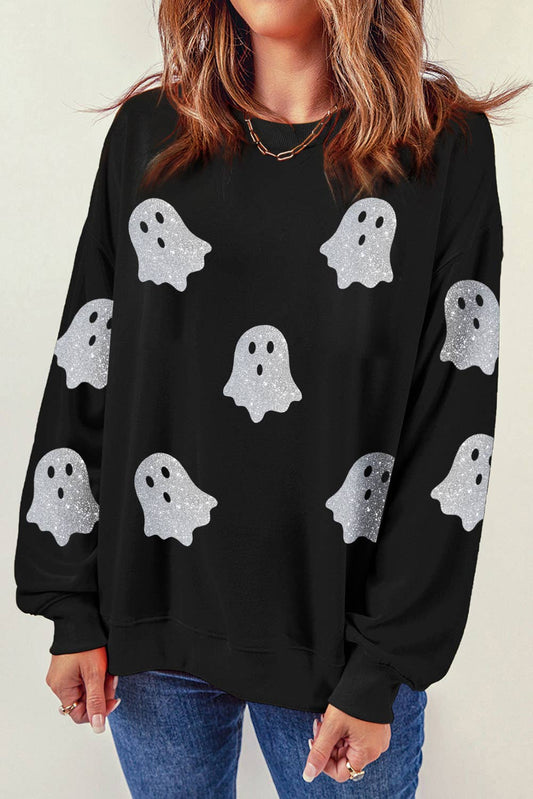 Glitter Ghost 👻 Halloween Graphic Sweatshirt