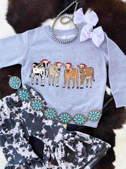 Mooey Christmas Crew Sweatshirt- Kids