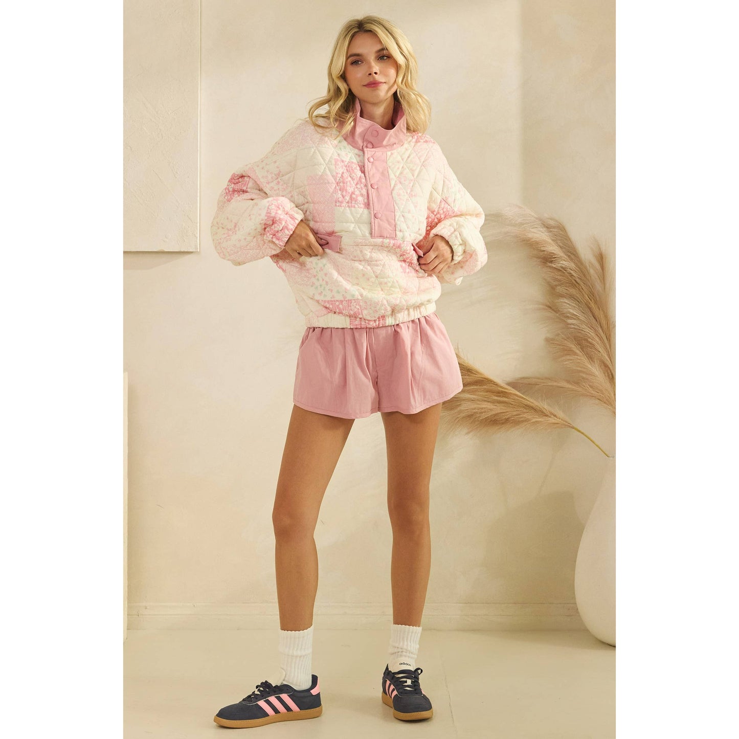 Quilted Quarterzip Sweater