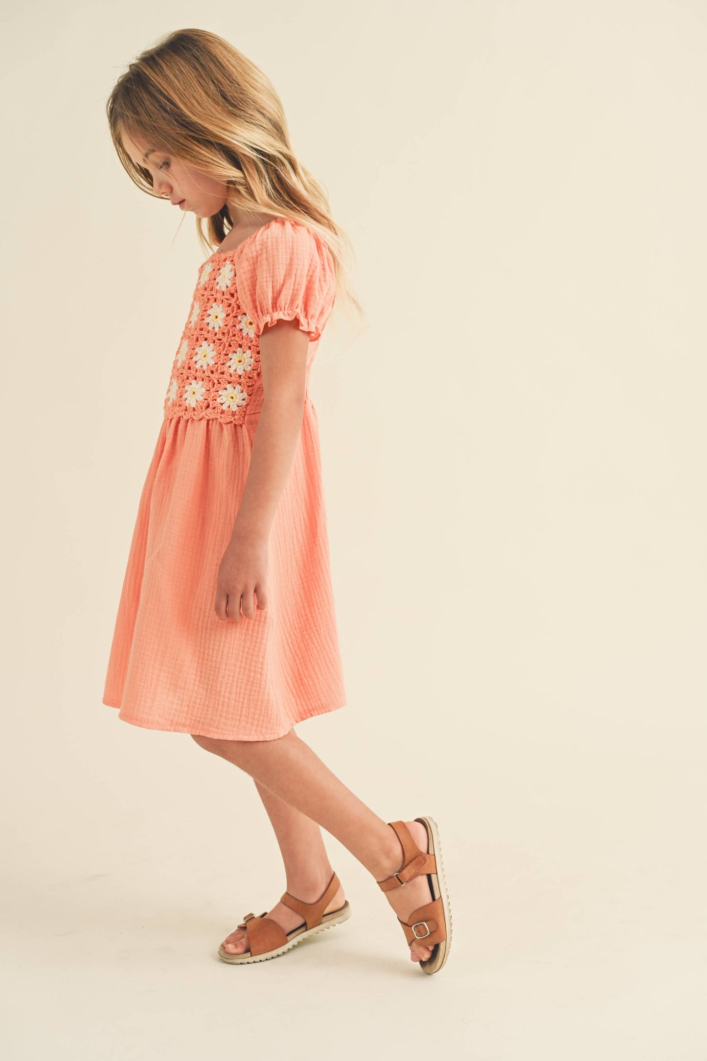 GIRLS CROCHET MINI DRESS