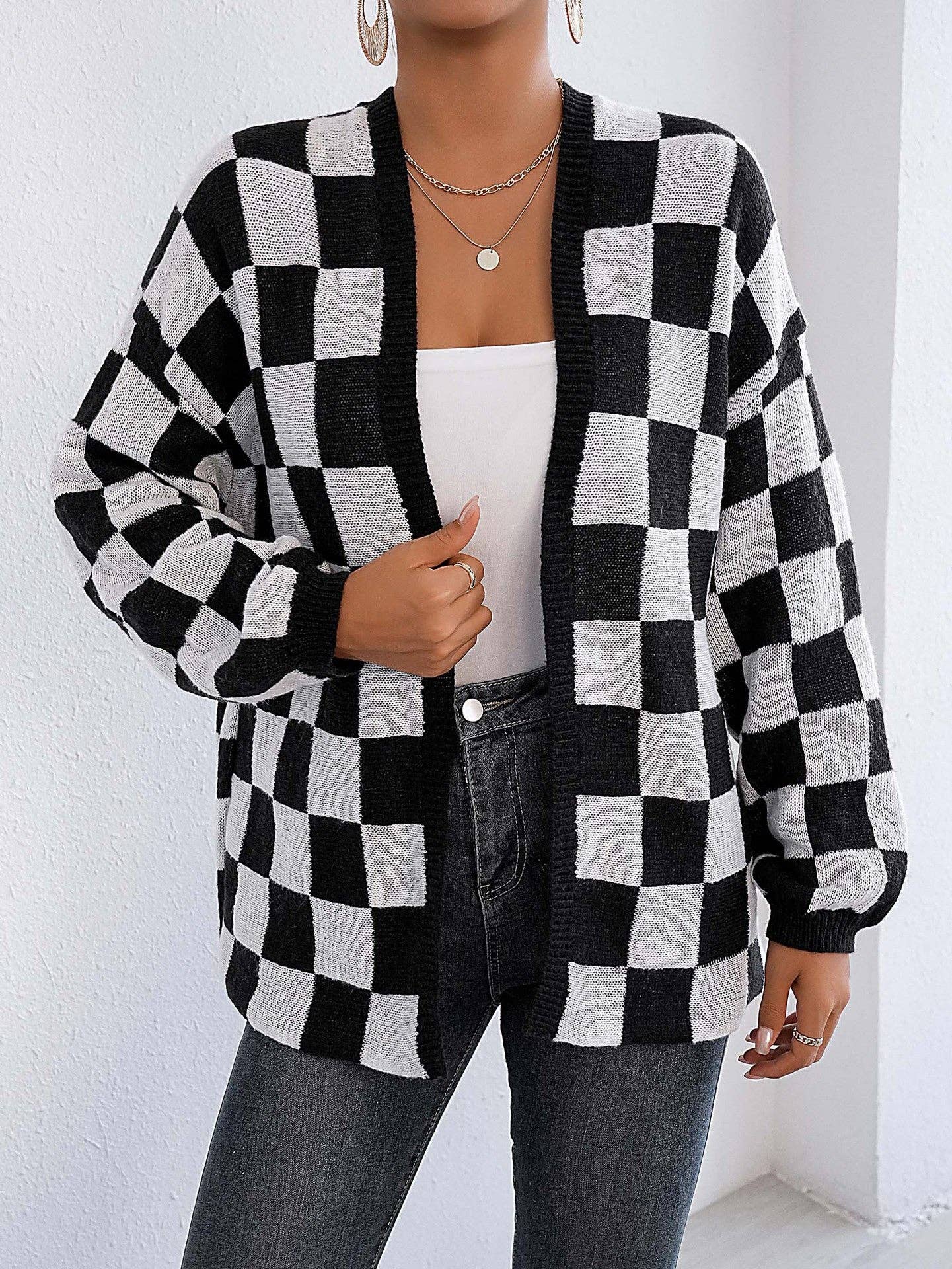 Checkered Cardigan