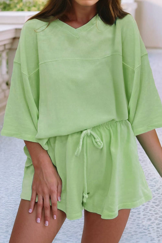 Oversized V Neck Set