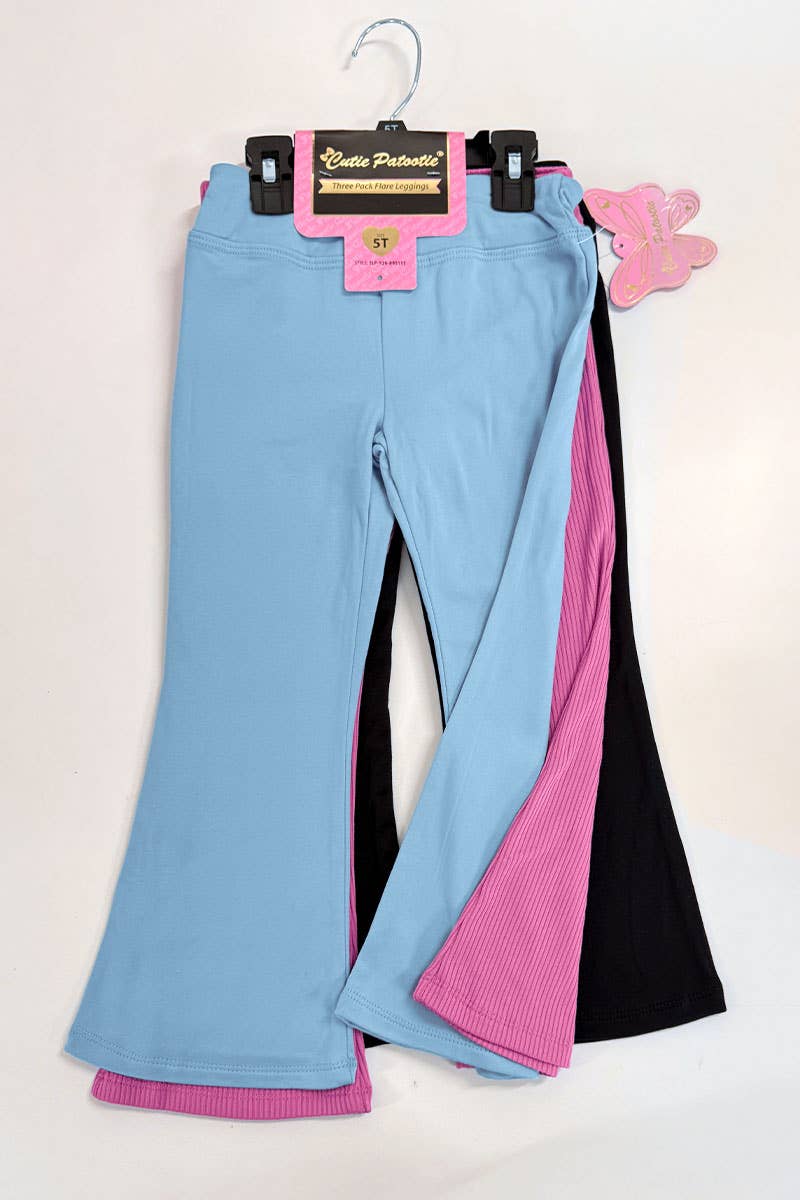 Girl's Flare Legging- 3pc