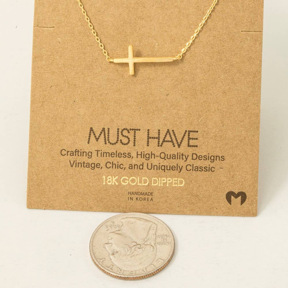 Side Cross Necklace