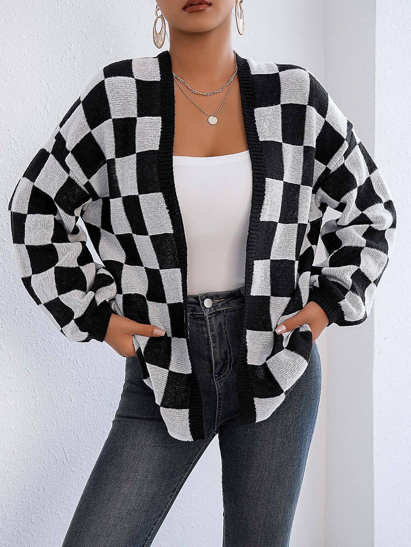 Checkered Cardigan