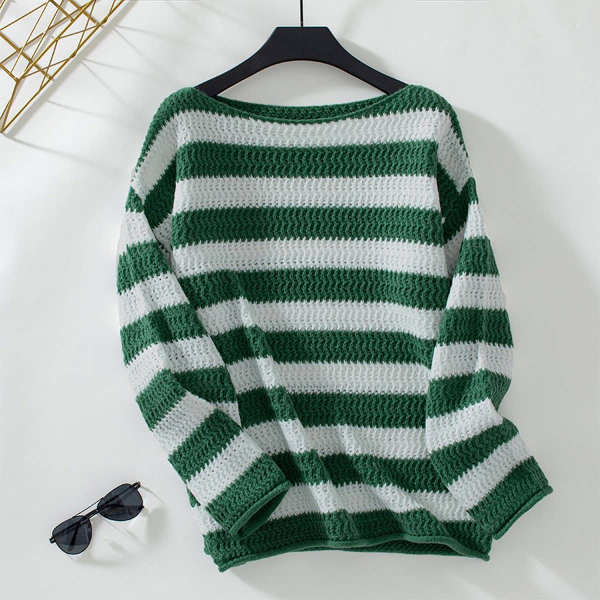 Striped line casual loose sweater