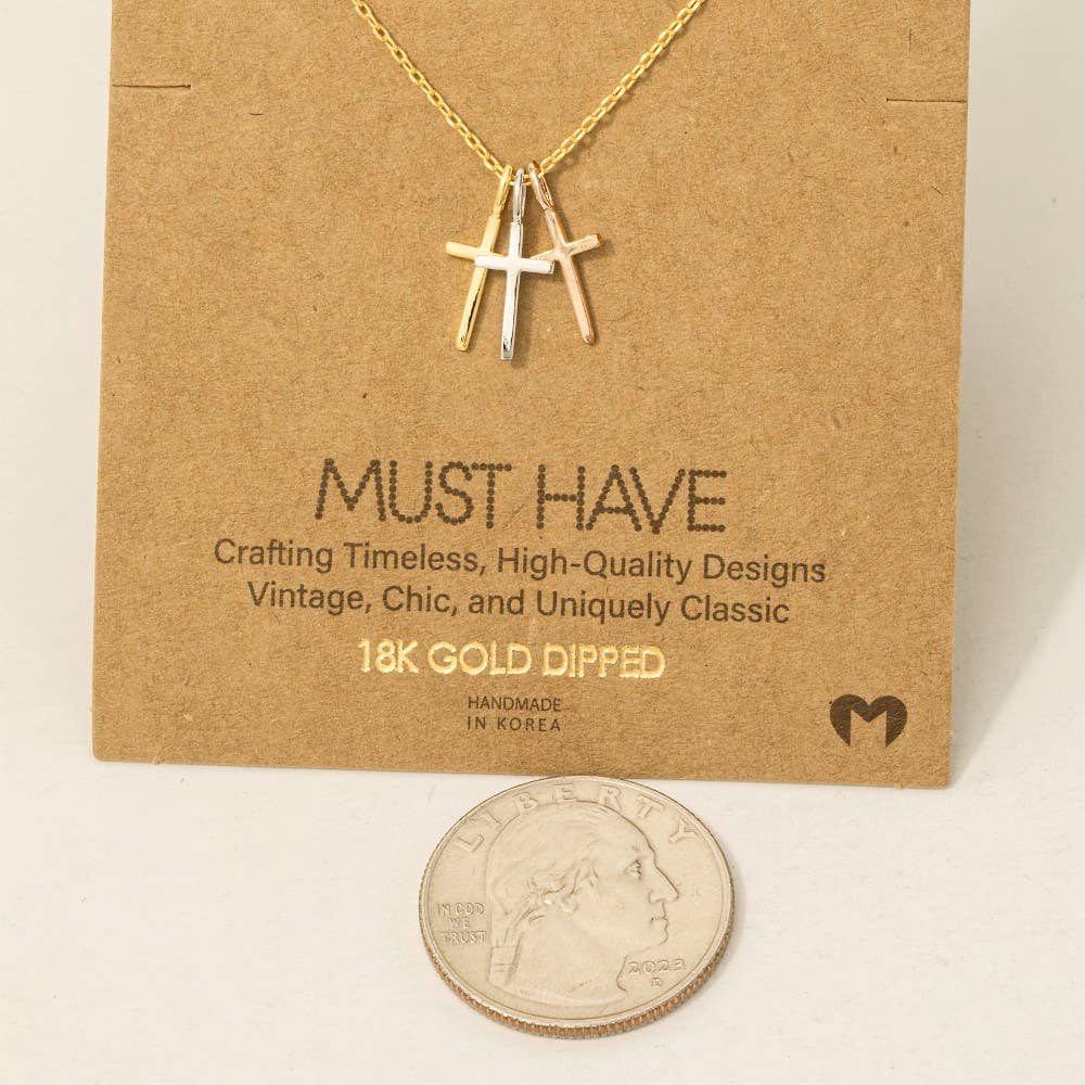 Triple Cross Necklace