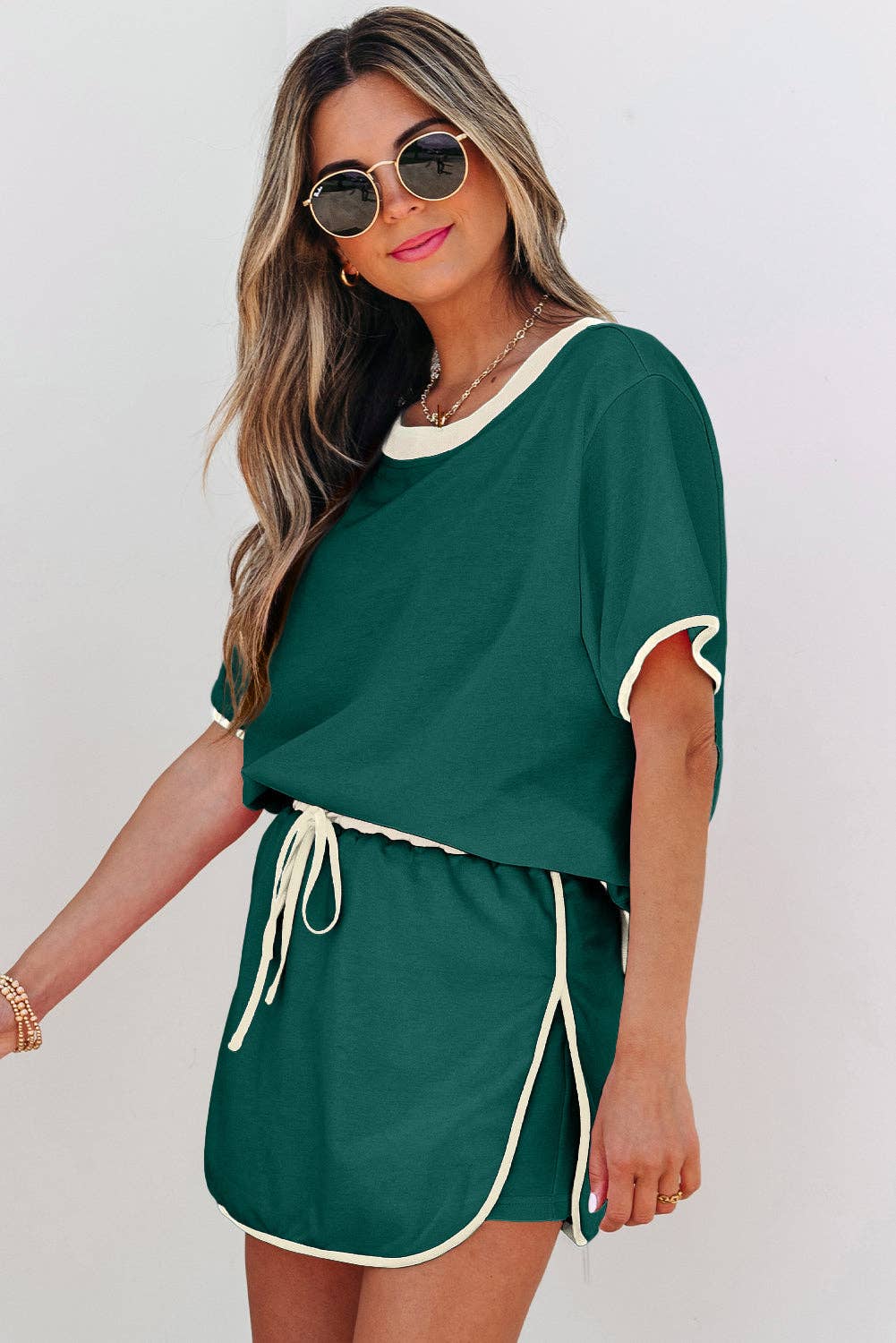 Colorblock T Shirt and Skirt Set
