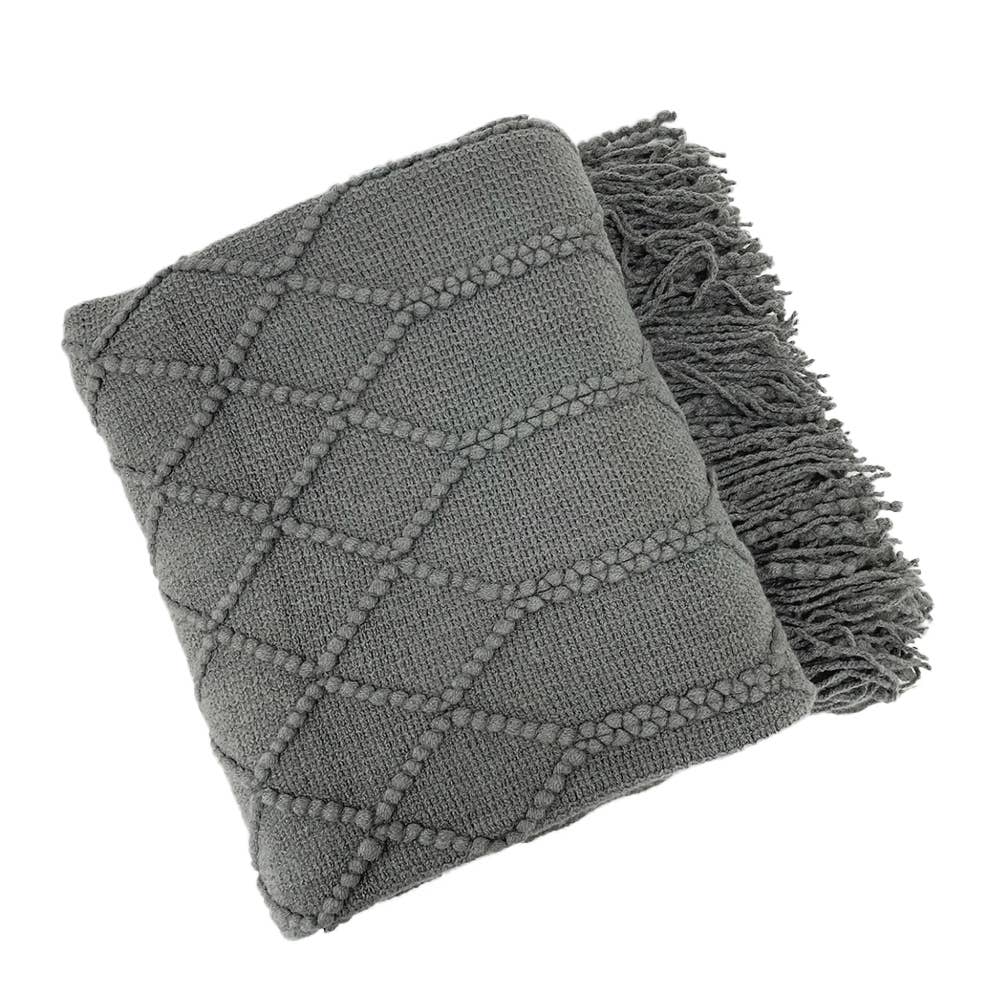 Rhombus Diamond KnitThrow Blanket