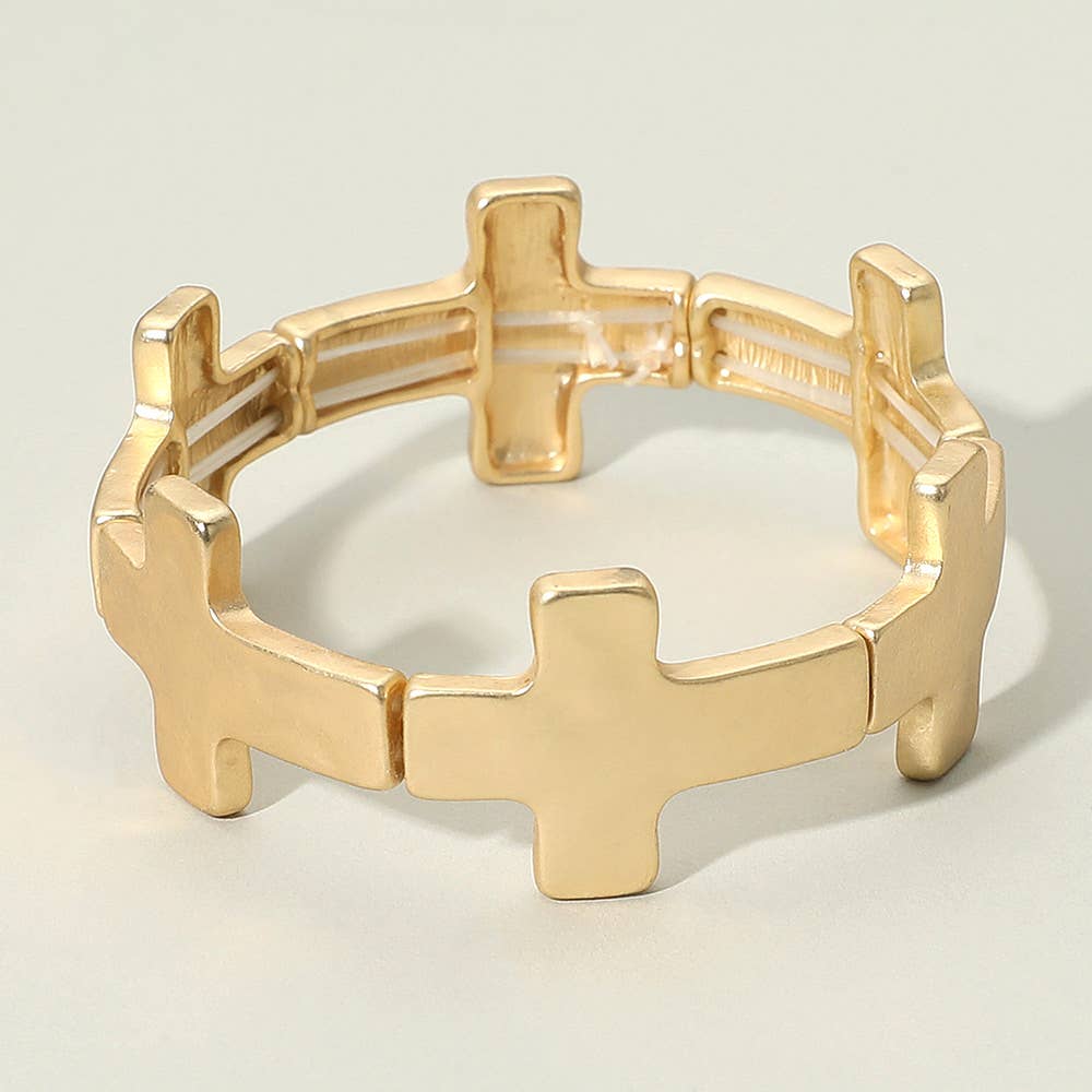 Metal Cross Stretch Bracelet
